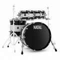 Natal Cafe Racer 22" 4pc Shell Pack, White Black Split