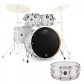 DW Drums Performance Series 5 Piece Shell Pack w/Snare, White Marine