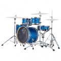 Dixon Drums Jet Set Plus 5pc Drum Kit w/Hardware, Deep Blue Sparkle